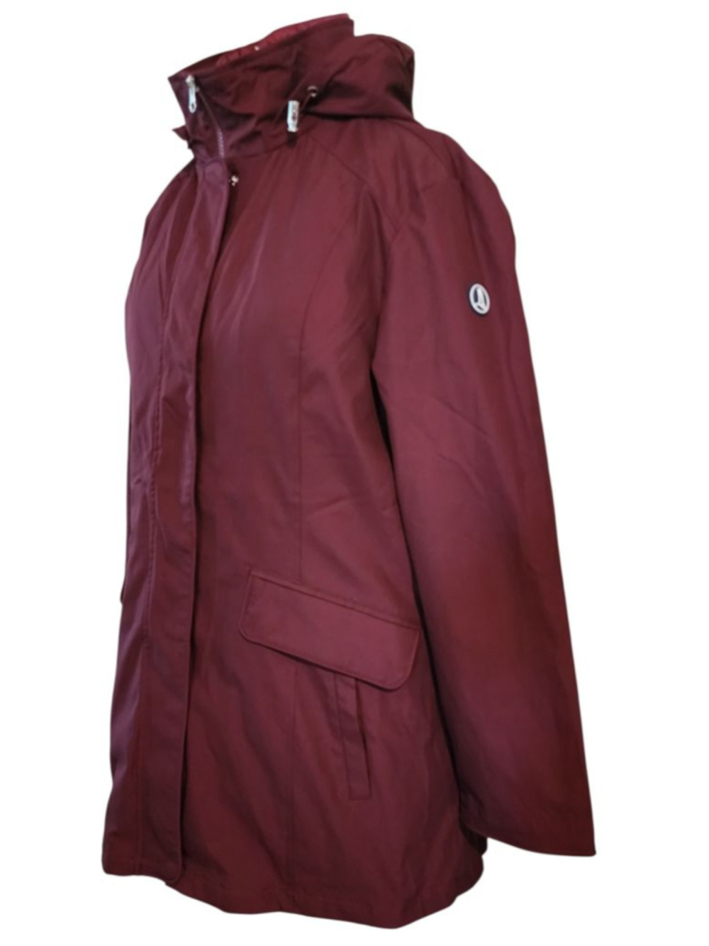 Lands' End XL Maroon 3-in-1 Winter Jacket & Quilted Vest Hooded Coat Women's - Picture 3 of 16